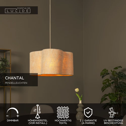 Lucide CHANTAL - Pendelleuchten - 1xE27 - Beige - Essential - USP